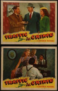 6c987 TRAFFIC IN CRIME 2 LCs '46 sexy Adele Mara, Kane Richmond, Anne Nagel