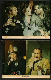 6c493 TOWERING INFERNO 8 color 11x14 stills '74 Fire Chief Steve McQueen & Paul Newman