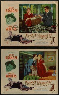 6c063 BEHAVE YOURSELF 8 LCs '51 Shelley Winters, Farley Granger, border art by Alberto Vargas!