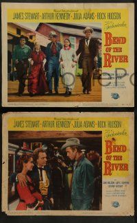 6c780 BEND OF THE RIVER 3 LCs '52 Jimmy Stewart, Rock Hudson & Julia Adams, Anthony Mann!