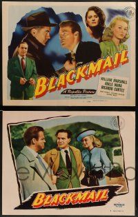 6c074 BLACKMAIL 8 LCs '47 William Marshall, Adele Mara, Ricardo Cortez, cool film noir!