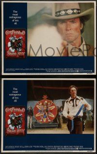 6c084 BRONCO BILLY 8 int'l LCs '80 Clint Eastwood directs & stars, Roger Huyssen border art!