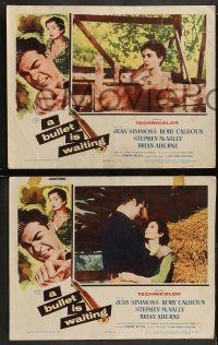 6c085 BULLET IS WAITING 8 LCs '54 great images of Jean Simmons, Rory Calhoun!
