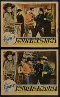 6c784 BULLETS FOR RUSTLERS 3 LCs '40 Charles Starrett is making the plains thunder w/gunfire!