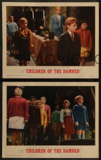 6c555 CHILDREN OF THE DAMNED 7 LCs '64 beware the creepy kid's eyes that paralyze!