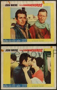 6c114 COMANCHEROS 8 LCs '61 John Wayne, Stuart Whitman & Michael Ansara, directed by Michael Curtiz