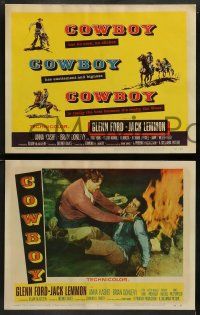 6c118 COWBOY 8 LCs '58 Anna Kashfi, Glenn Ford & Jack Lemmon, epic of the real American!