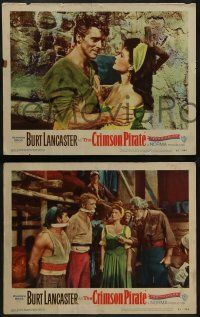 6c122 CRIMSON PIRATE 8 LCs '52 great images of Burt Lancaster, Nick Cravat & Eva Bartok!