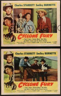 6c702 CYCLONE FURY 4 LCs '51 Charles Starrett as the Durango Kid, Smiley Burnette & Clayton Moore!