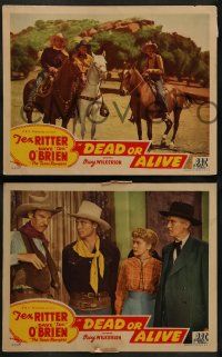6c793 DEAD OR ALIVE 3 LCs '44 Tex Ritter, Dave O'Brien, Marjorie Clements, the Texas Rangers!