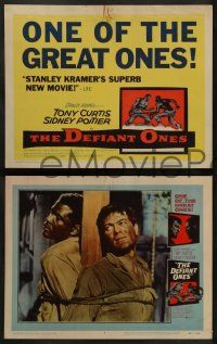6c135 DEFIANT ONES 8 LCs '58 escaped cons Tony Curtis & Sidney Poitier chained together on the run!