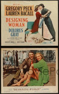6c137 DESIGNING WOMAN 8 LCs '57 great images of Gregory Peck & sexy Lauren Bacall!