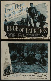6c153 EDGE OF DARKNESS 8 LCs R56 great images of Errol Flynn & gorgeous Ann Sheridan!