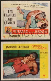 6c165 FEMALE ON THE BEACH 8 LCs '55 great images of Joan Crawford & Jeff Chandler, Jan Sterling