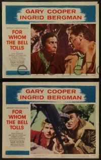 6c560 FOR WHOM THE BELL TOLLS 7 LCs R57 c/u of Gary Cooper & Ingrid Bergman, Hemingway!