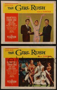 6c183 GIRL RUSH 8 LCs '55 sexy showgirl Rosalind Russell in Las Vegas!