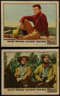 6c199 GUNS OF THE TIMBERLAND 8 LCs '60 Alan Ladd, pretty Jeanne Crain, first Frankie Avalon!
