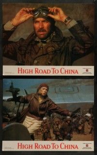 6c209 HIGH ROAD TO CHINA 8 int'l LCs '83 images of aviator Tom Selleck & Bess Armstrong!