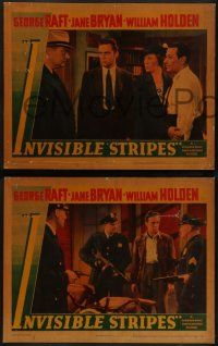 6c813 INVISIBLE STRIPES 3 LCs '39 William Holden in all 3, George Raft, Jane Bryan, Flora Robson