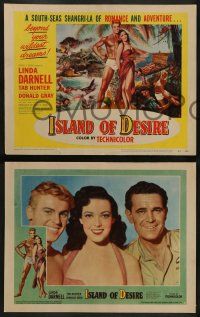 6c219 ISLAND OF DESIRE 8 LCs '52 sexy Linda Darnell & Tab Hunter in tropical adventure!