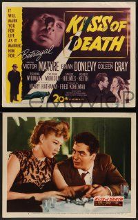 6c238 KISS OF DEATH 8 LCs '47 Victor Mature, Brian Donlevy, Coleen Gray, film noir classic!