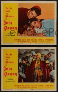 6c254 LIFE, LOVES & ADVENTURES OF OMAR KHAYYAM 8 LCs '57 Cornel Wilde telling stories to wives!
