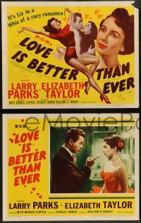 6c257 LOVE IS BETTER THAN EVER 8 LCs '52 Larry Parks & sexy Elizabeth Taylor in a racy romance!