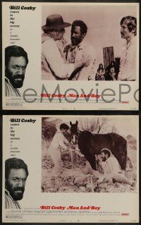 6c265 MAN & BOY 8 LCs '71 great images of Bill Cosby as struggling frontier cowboy!