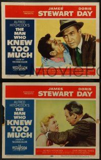 6c566 MAN WHO KNEW TOO MUCH 7 LCs '56 James Stewart & Doris Day, Alfred Hitchcock classic!