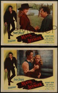 6c272 MASK OF THE AVENGER 8 LCs '51 John Derek, Quinn, Monte Cristo lives, fights, loves again!