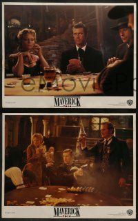 6c275 MAVERICK 8 LCs '94 Mel Gibson, Jodie Foster, James Garner, gambling images!