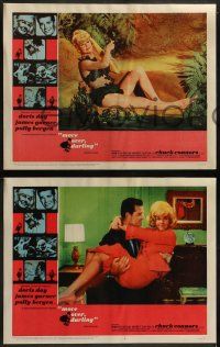 6c288 MOVE OVER, DARLING 8 LCs '64 great image of James Garner carrying pretty Doris Day!