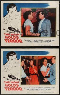 6c303 NIGHT HOLDS TERROR 8 LCs '55 John Cassavetes, a gasp in your throat and a gun at your back!
