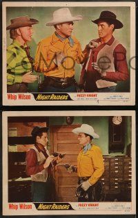 6c735 NIGHT RAIDERS 4 LCs '52 great images of Whip Wilson, Fuzzy Knight, Lois Hall, Tommy Farrell!
