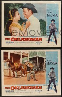 6c314 OKLAHOMAN 8 LCs '57 close up of cowboy Joel McCrea & pretty Native American Gloria Talbot!