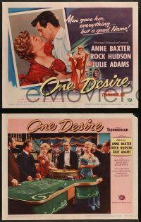 6c318 ONE DESIRE 8 LCs '55 great images of sexy Anne Baxter & Rock Hudson!