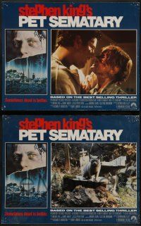 6c342 PET SEMATARY 8 LCs '89 from Stephen King's best selling thriller, Fred Gwynne!
