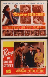 6c349 PICKUP ON SOUTH STREET 8 LCs '53 Richard Widmark & Ritter in Samuel Fuller noir classic!