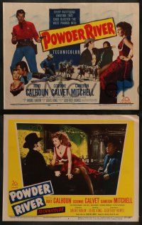 6c359 POWDER RIVER 8 LCs '53 western images of Rory Calhoun & sexy Corinne Calvet!