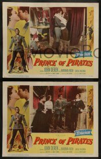 6c361 PRINCE OF PIRATES 8 LCs '53 John Derek took what he wanted from a world at war, Barbara Rush!