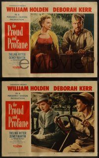 6c366 PROUD & PROFANE 8 LCs '56 William Holden, Deborah Kerr, Thelma Ritter, World War II!