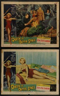 6c742 QUEEN OF OUTER SPACE 4 LCs '58 sexy Zsa Zsa Gabor & Laurie Mitchell, beauties of planet Venus!
