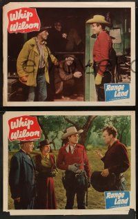 6c837 RANGE LAND 3 LCs '49 great images of cowboy Whip Wilson & Andy Clyde!