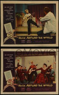 6c394 ROCK AROUND THE WORLD 8 LCs '57 early rock 'n' roll, great images of Tommy Steele!