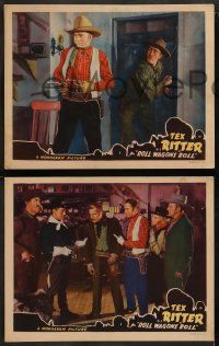 6c849 ROLL WAGONS ROLL 3 LCs '40 great western images of cowboy Tex Ritter!
