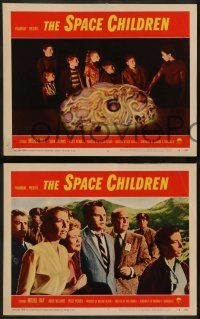 6c754 SPACE CHILDREN 4 LCs '58 Jack Arnold, Michel Ray, Adam Williams, Jackie Coogan, alien brain!