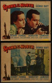 6c573 SPAWN OF THE NORTH 7 LCs '38 Dorothy Lamour, George Raft & Henry Fonda as Alaska fishermen!