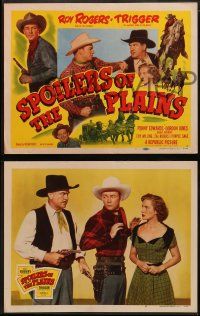 6c443 SPOILERS OF THE PLAINS 8 LCs '51 great images of singing cowboy Roy Rogers & Trigger!