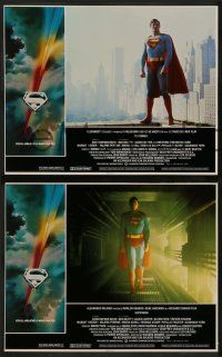 6c463 SUPERMAN 8 LCs '78 comic book hero Christopher Reeve, Gene Hackman, Margot Kidder, Peak art!
