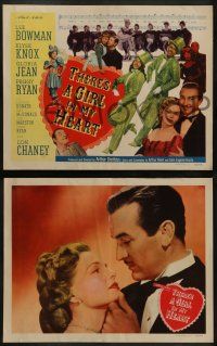 6c480 THERE'S A GIRL IN MY HEART 8 LCs '49 pretty Elyse Knox, Lee Bowman and Lon Chaney Jr.!